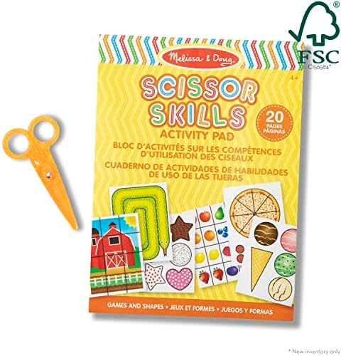 Melissa & Doug Scissor Skills Activity Book With Pair of Child-Safe Scissors (20 Pages) 6 51a+084TWLL. AC