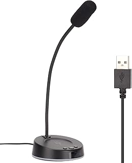 Tangxi USB Computer Microphone,Plug&Play Condenser,Desktop,PC,Laptop,Mac, Mic,360° Gooseneck Design for Recording,Dictation,Gaming,Streaming