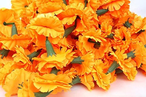 Buycrafty 5 Feet Long Strands Marigold Garlands, Flower Garland, Indian Wedding Flowers, Diwali Marigold, Set of 10+1 Free, Party Decor, Wedding, Deepavali