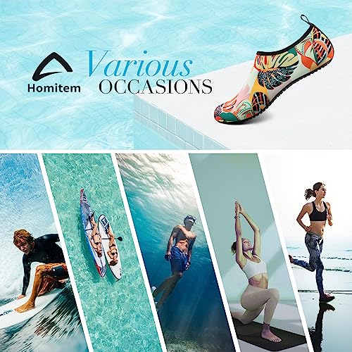 Image of Homitem Water Shoes for Women Men Aqua Socks Swim Beach Pool River Slip-On Barefoot Quick-Dry Vacation Cruise Essentials Accessories for Yoga Kayak Sports