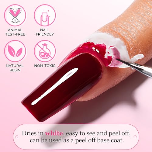 AIMEILI Latex Peel Off Tape Nagellack Korrektor Hautschutz Fingerschutz für Nail Art Palisade Geruchlos Weiß 15ml