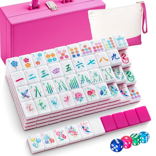 Set Completo de Mahjong Americano con Fichas Acrílicas