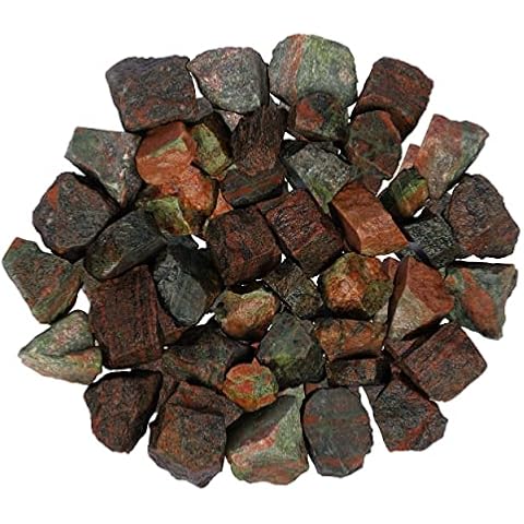 ABHISUBYA Rough Unakite Healing Crystals - Raw Gemstones and Crystals - Crushed Rocks - Tumbled Stones - Prophecy Stone - Rock Tumblers - Gem Stones Rocks Crystals - Crystal Decor Cover