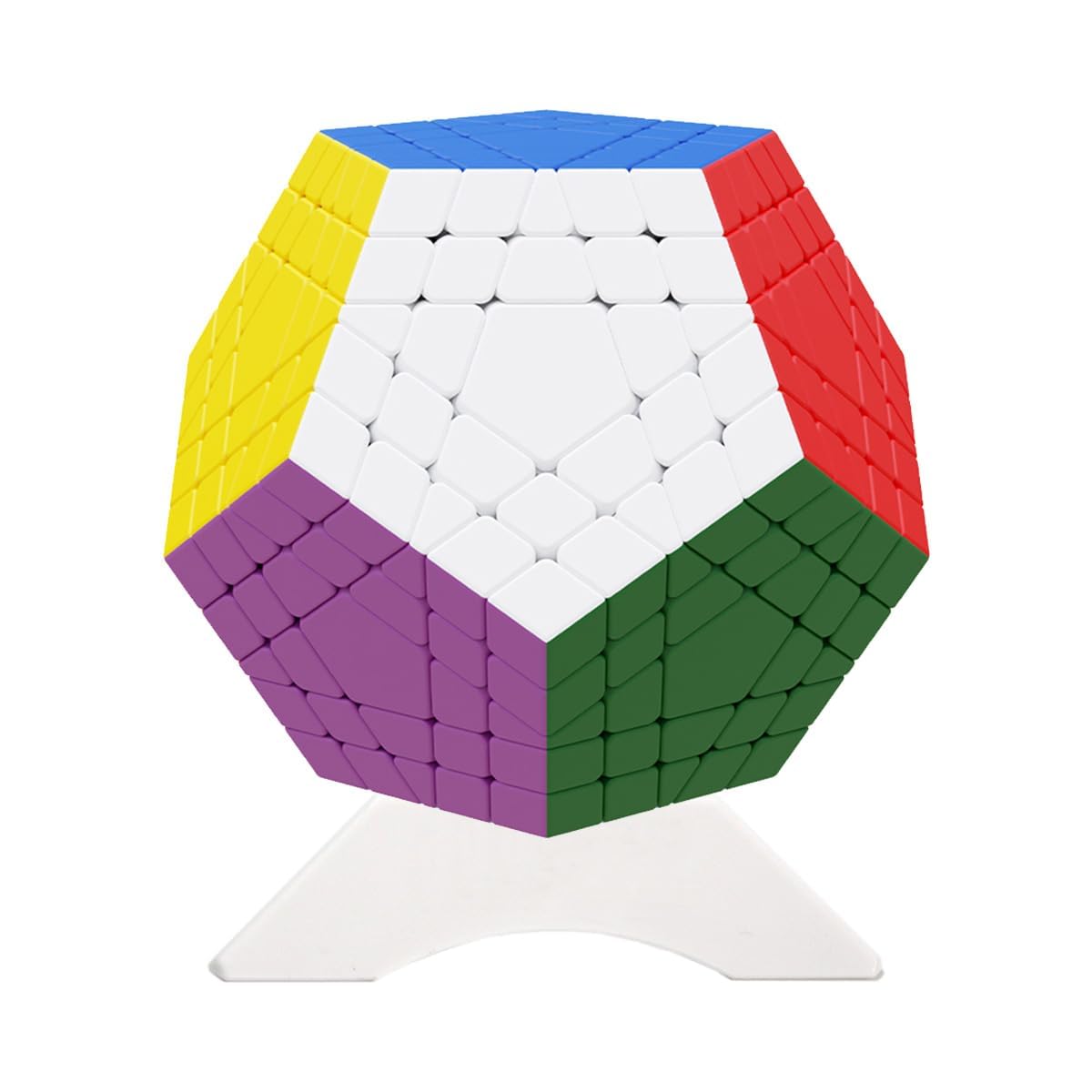 ShengShou 5x5x12 Megaminx Zauberwürfel + Stativ | Dodekaeder Puzzle | Für Anfänger & Speedcuber | Schwarz