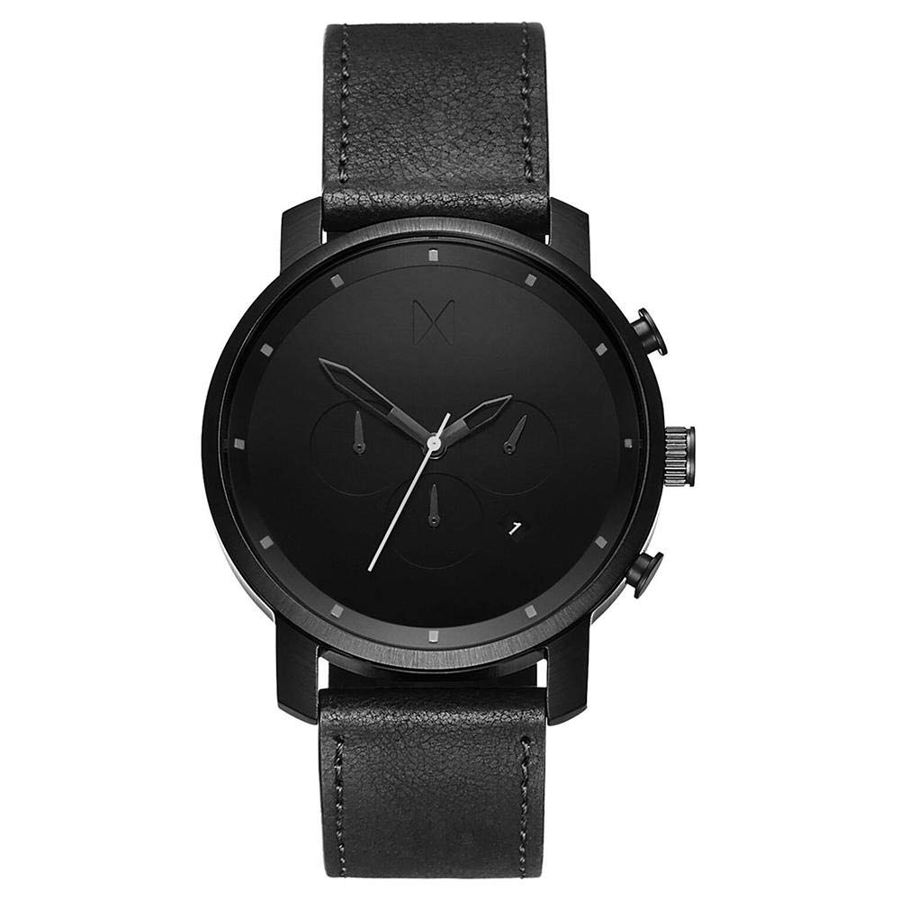 MVMT Men's Leather Watch Black