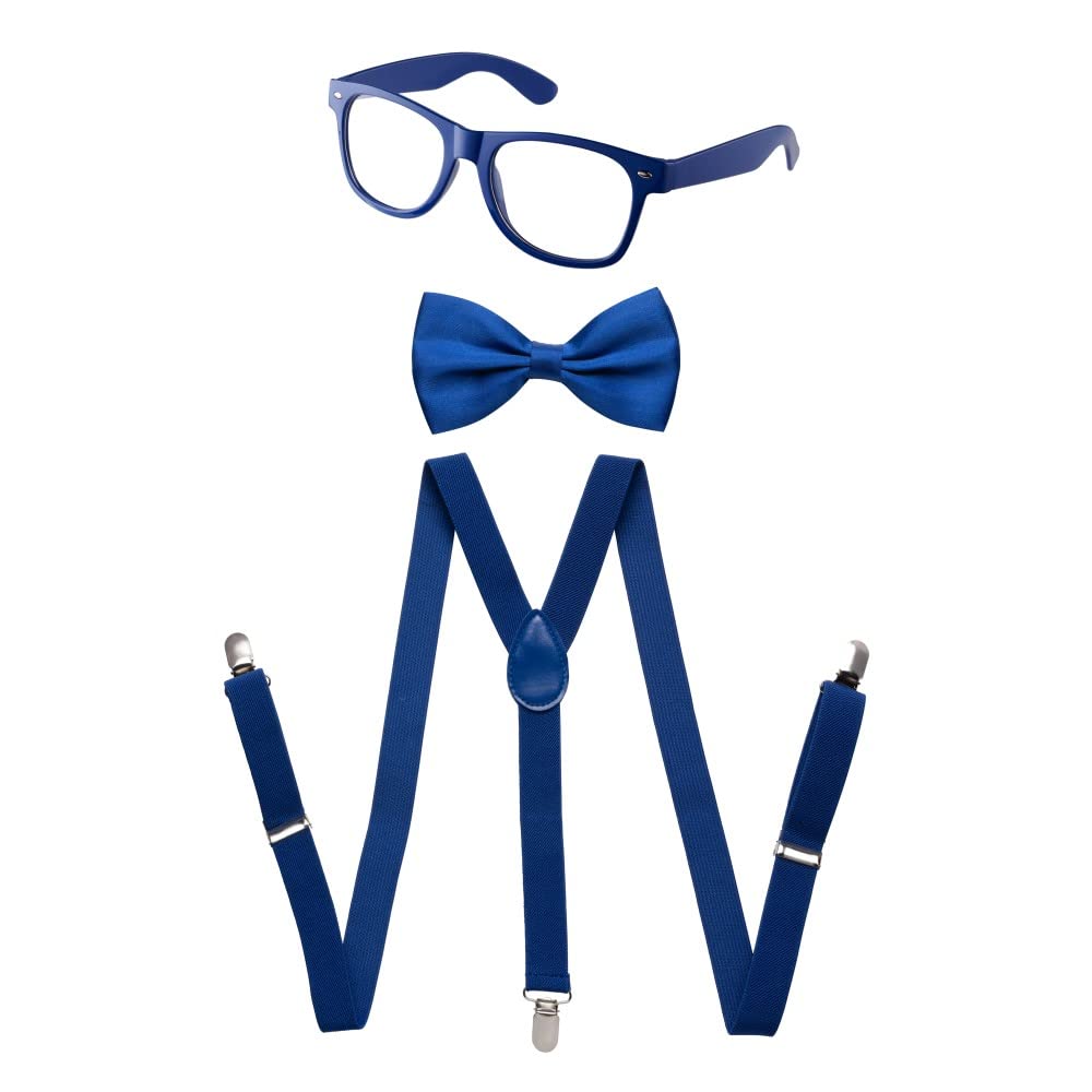 Dress Up America Neon Suspender, Bow-tie, Sunglasses, Accessory Set - Kids Size Suspenders