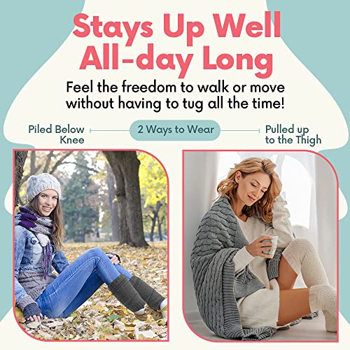 Debra Weitzner 6 Pairs Leg Warmers for Women 80’s Knit Super Long Ribbed for Dancer Party Sports Yoga4