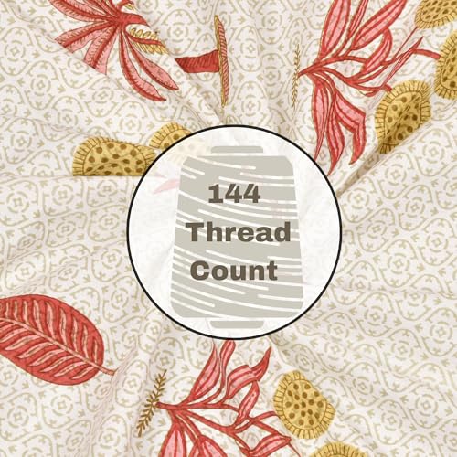 Image of Mafatlal 144 TC Jaipuri Cotton King Bedsheet | 90 x 108 Inches | Soft & Skin-Friendly | Handcrafted Jaipuri Print | 2 Pillow Covers | Tutu Pink