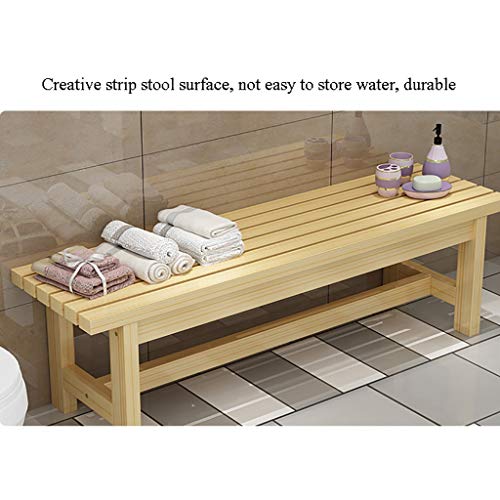 Tabouret long en bois massif banc de repos et de soutien multi-usage - 4
