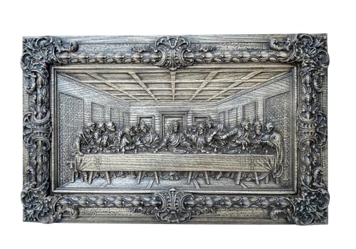 Hand-Carved Last Supper Wood Panel – Jesus & Disciples Bas Relief Wall Art – Solid Hardwood – Religious Decor for Home, Church, Prayer Room – Ready to Stain or Finish