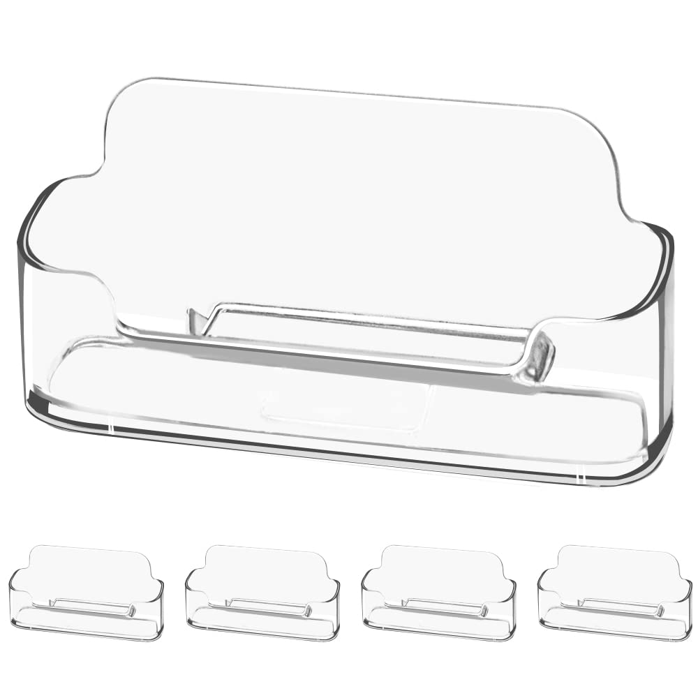 vrupin 4 Pack Business Card Holder for Desk,Clear Acrylic Business Card Holder Display for Men, Business Card Display Business Card Stand for Exhibition, Home & Office