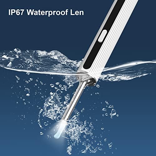 Ear Wax Removal Kit Otoscopes Visual Earwax Removal Camera 1080P FHD WiFi Wireless Ear Cleaner with 6 LED Light for Adults, White