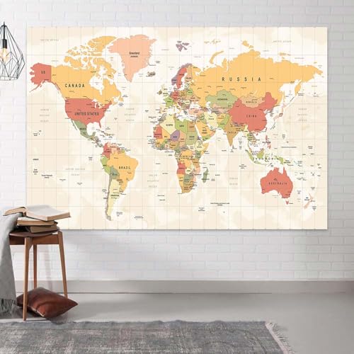 Fondo Mapa Mundial 10x8 pies para fotografía miniatura 3