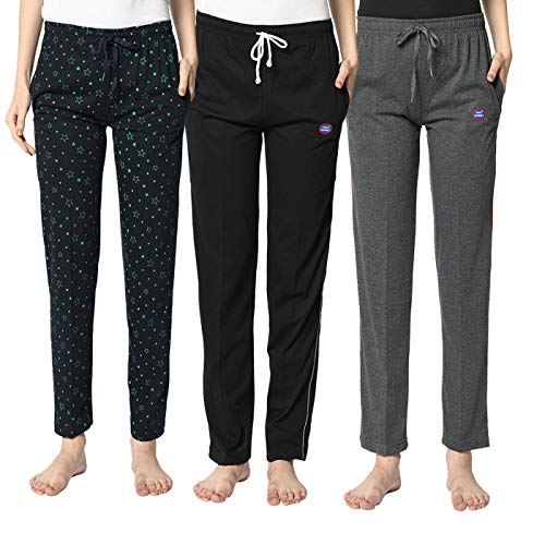 Image of Mack Jonney Women's Cotton Regular Fit Track Pants | Lower |Pajama |Lounge Pant for Women (Pack of 3)-Vj-Mtp-Group01