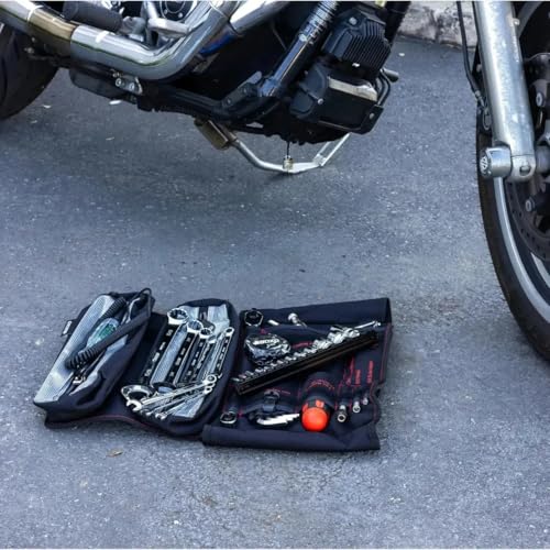 Image of SR1 Performance Boxo USA Motorcycle Tool Kit - 48-Piece Compact Tool Roll for Harley Davidson, Indian Motorcycles, and other V-Twin Brands