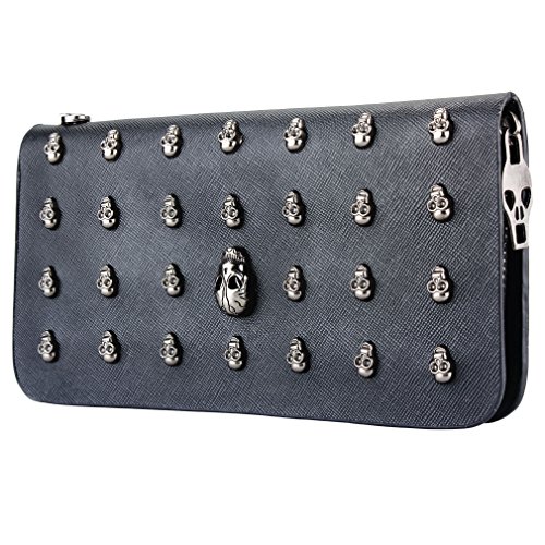 Preisvergleich Produktbild Enjoydeal Handtasche mit Reißverschluss, Damen, Punk-Stil, Totenkopfdesign in Kreuzmuster