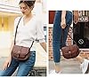 AFKOMST Crossbody-Tasche für Damen, kleine Umhängetasche, Vintage-Sattelhandtaschen, veganes Leder, Brown5, Small #4