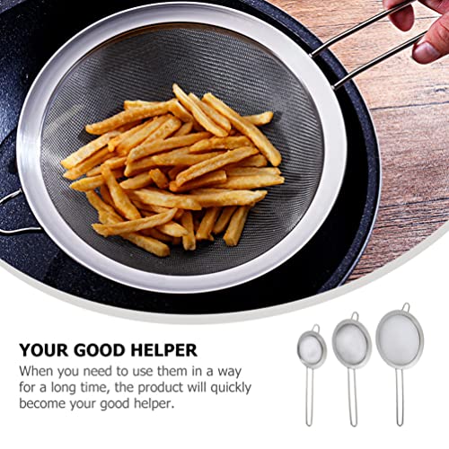 Cabilock 3Pcs Escumadeiras de Aço Inoxidável Colher Malha Fina Colheres Coador de Alimentos Graxa Fi