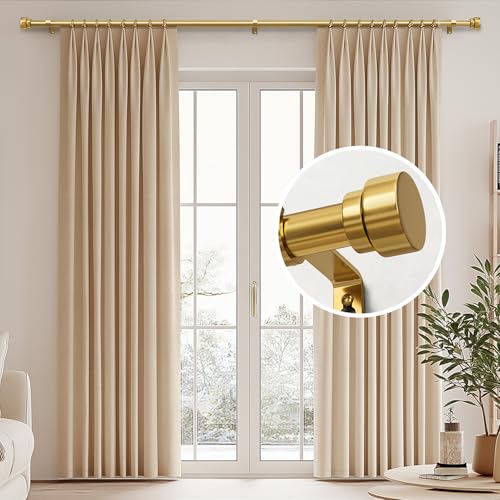 Tringle à rideau dorée extensible sans découpe pour pose simple