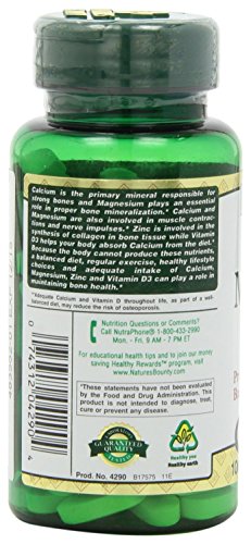 (2 Pack) Nature's Bounty Calcium-Magnesium-Zinc Caplets, 100-Ct Ea. #TOP2