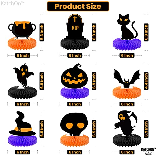 Image of KatchOn, Halloween Centerpieces for Tables - Pack of 9 | Orange and Black Halloween Table Centerpiece for Halloween Table Decorations | Pumpkin summerween Centerpiece for Halloween Decorations Indoor