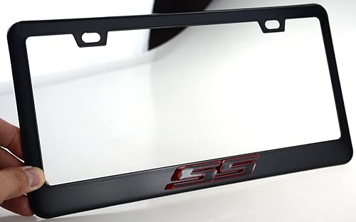 1 soporte de marco de matrícula de acero inoxidable SS para Chevy Camaro (negro rojo)