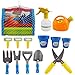 deAO Attrezzi da Giardino per Bambini Gioco di Botanica e Giardinaggio Infantile Set Include Accessori e Vasi da Fiori