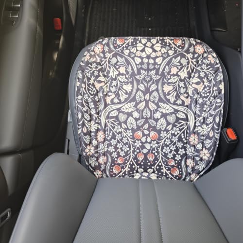 Image of Car Seat Cushions Vintage Black Floral Front 2-Pack | Soft Seaweed Fiber Surface, Premium Latex Cotton Padding | Non-Slip All-Season Universal Car Seat Protector Pads, Fits All Vehicle Types
