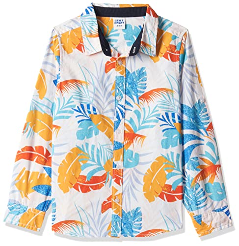 Image of Amazon Brand - Jam & Honey Boys 100% Cotton Printed Regular Fit Long Sleeve Shirt