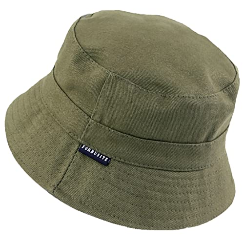 Trendy Twill Cotton Bucket Hats for Women Men, Summer Soild Color Fisherman Hat Cap for Outdoor Beach Vacation Headwear Green