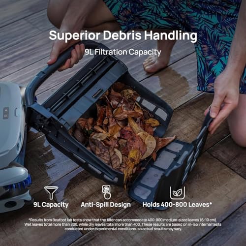 Image of Beatbot iSkim Ultra Solar-Powered Auto Pool Skimmer 24 /7 Cleaning, Built-in Water Clarification, Smart App & Voice Control, Dual Charging, Precision Edge & Corner Cleanup, Navy Blue