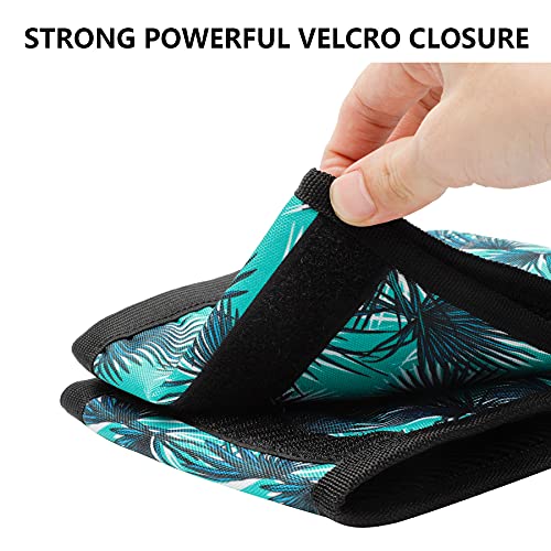 Image of riemot Luggage Travel Cup Holder Free Hand Drink Caddy - Hold Two Coffee Mugs - Fits Roll on Suitcase Handles - Gifts for Flight Attendants Travelers Accessories, Leaf, Luggage Cup Holder