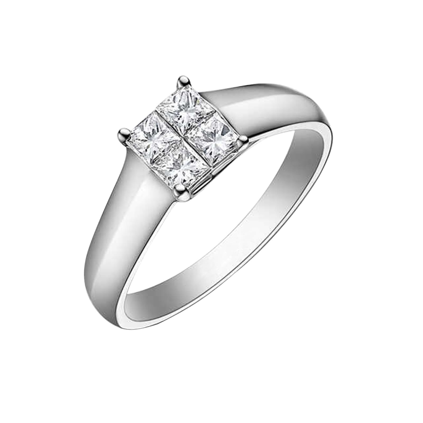 KnSam Prawdziwa biżuteria 950 Platinum/9K/14K/18K białe złoto, laboratoryjnie stworzona diamentowa obrączka klasyczna obrączka 18/14/9-karatowe złoto, rozm. 47-70