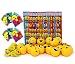 Emoji Party Favors Set for Kids, 24 Pencils 24 Erasers 24 Yellow Sharpeners 24 Notebooks and 2 Sheets Stickers, Bulk Prizes Pack for Birthday Parties and Goody Bag Fillers, By 4E's Novelty