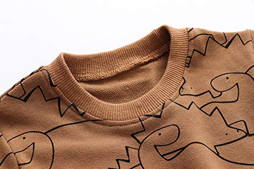 HUAER& Baby Boy Round Neck Cotton Long Sleeve Pullover Sweatshirt 2-7Y3