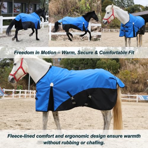 Image of BARN & STABLE 600D Ripstop Lightweight Horse Turnout Sheet No Fill,Water-Resistant & Breathable Horse Blanket for Spring and Mild Weather, with Anti-Rub Fleece Withers