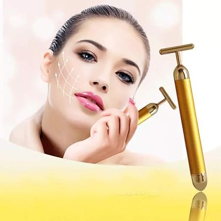Famoustore Energy Beauty Bar 24k Golden Pulse Facial Massager T Shape Gold Face Beauty Massager Energy Instant Face Pull Tight Firming Lift Without Batteryi Amazon In Beauty