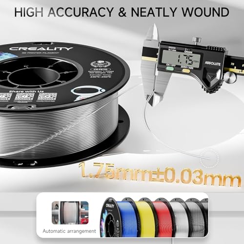 Image of CR PETG, Grey, CREALITY PETG Filament 1.75mm 3D Printer Filament, 1kg (2.2lb) Neatly Wound Spool, Dimensional Accuracy ±0.03mm, Excellent Toughness, Fits for Most FDM 3D Printers, Grey