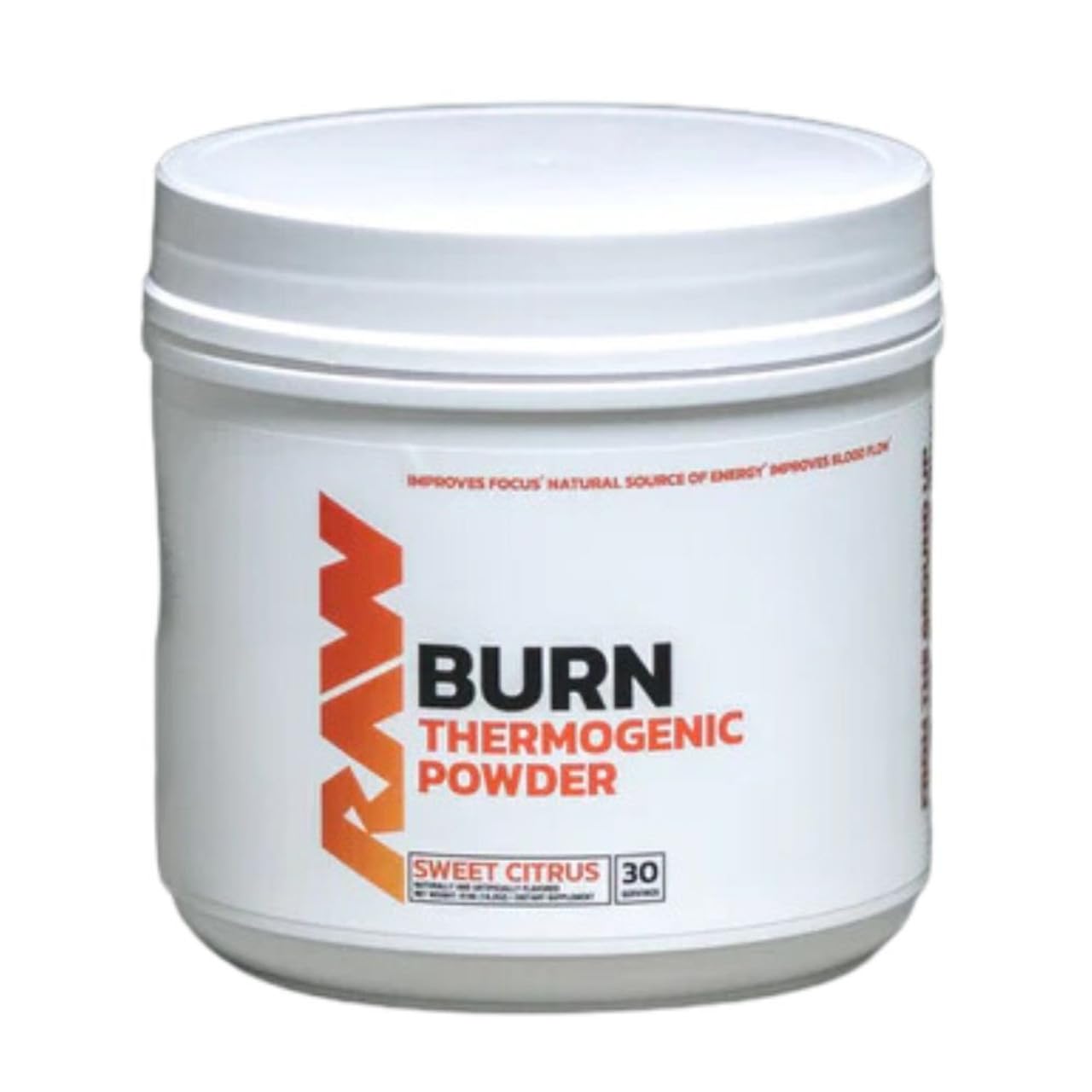 RAW Burn Thermogenic Fat Burner | Chris Bumstead Formula | Acetyl-L-carnitine | Yohimbine | L-tyrosine | Control Appetite | Weight Loss | 30 Servings (Sweet Citrus)