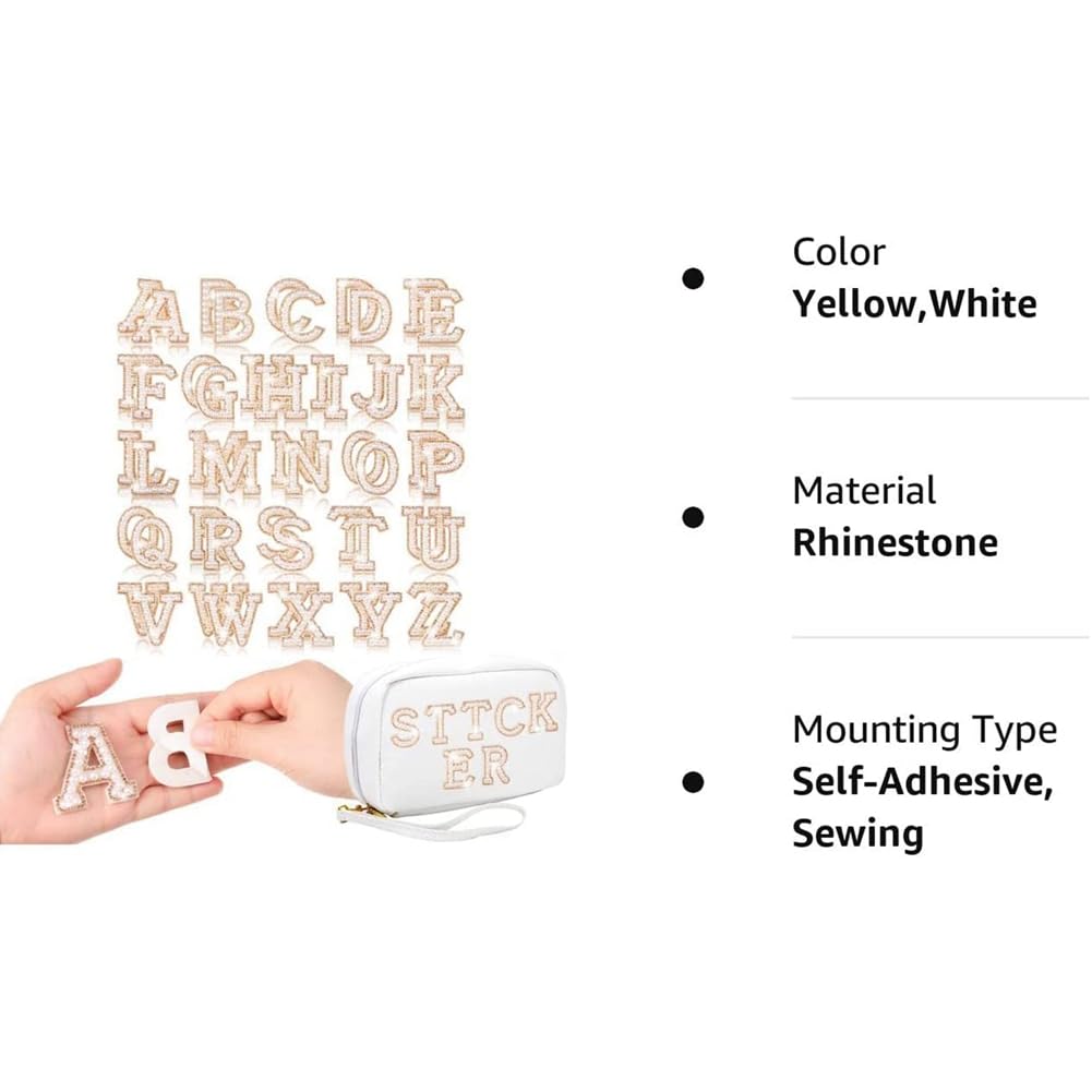 26 STKS Zelfklevende Letter Patches, A-Z Geborduurde Applique Patches, Chenille Letters Stickers, Alfabet Borduurwerk Patch Accessoires, voor Kleding, Hoeden, Tassen, Schoenen, DIY Creations