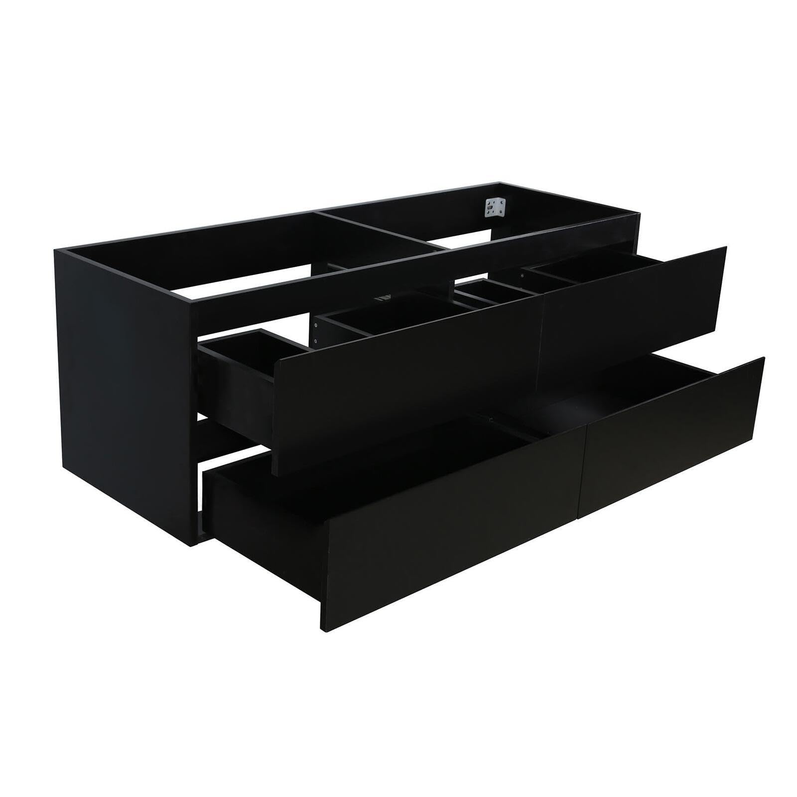 Sorrento - Mueble bajo lavabo (120 cm), color negro