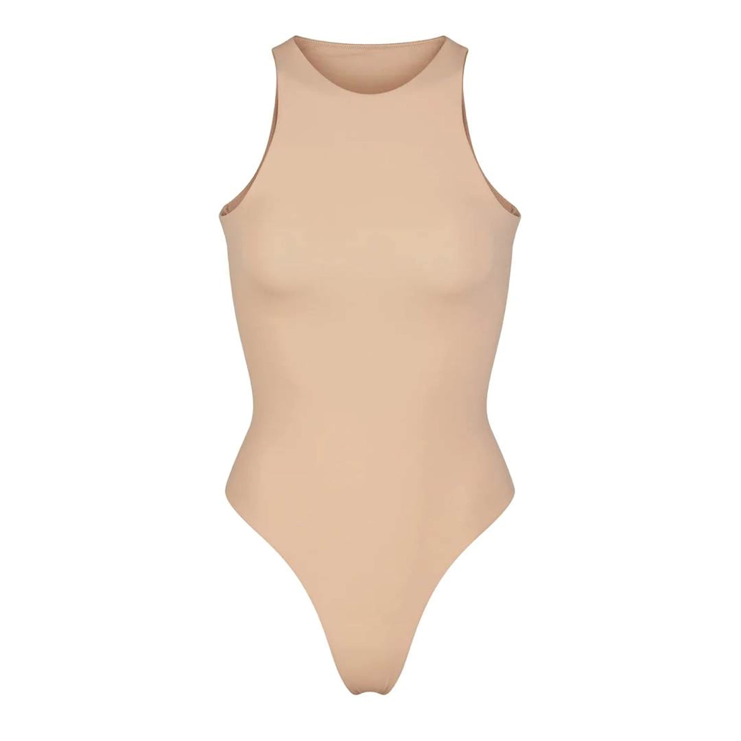 Womens Seamless Sleeveless BodySuit 76% Polyamide 24% Elastane Shaping Dupes Top