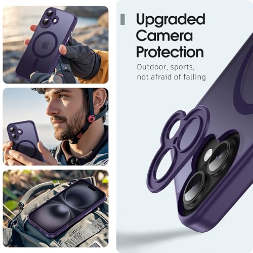 Coque silicone iPhone 16 antichoc violette avec protection objectif MagSafe - 6