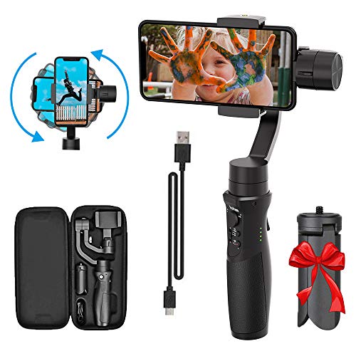 3-Axis Handheld Smartphone Gimbal Stabilizer for iPhone X XR XS Vlog Youtuber Live