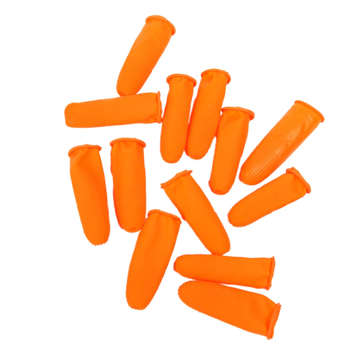 ERINGOGO 1set Disposable Latex Finger Cover -Skid Protective for Medical Electronic and Craft Orange Flexible Easy to Use