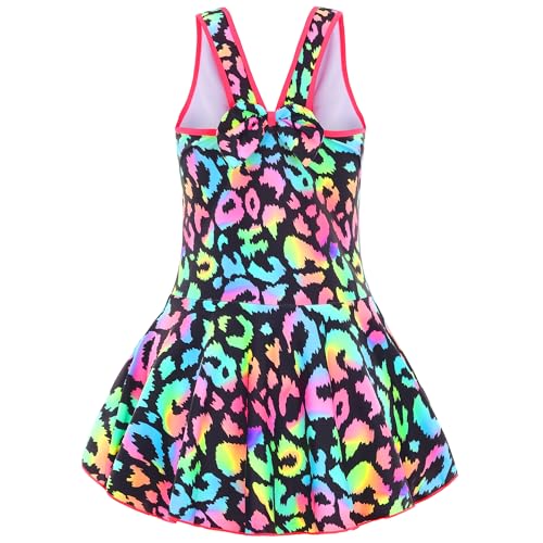 Image of Akokvlar Girl One Piece Swimsuit with Skirt Bathing Suit Swimwear 3-16Y