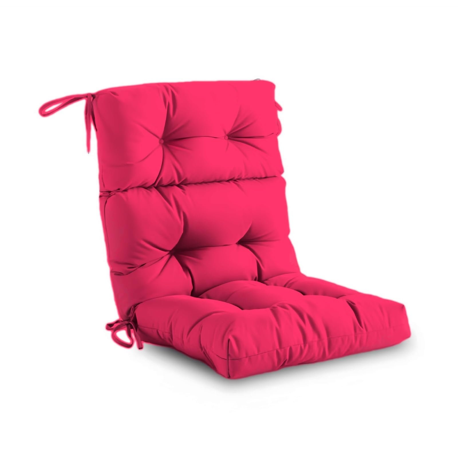 Cojín impermeable para silla de exterior, respaldo alto con lazos, asiento antideslizante para patio y terraza, cojín de repuesto duradero para todo tipo de clima