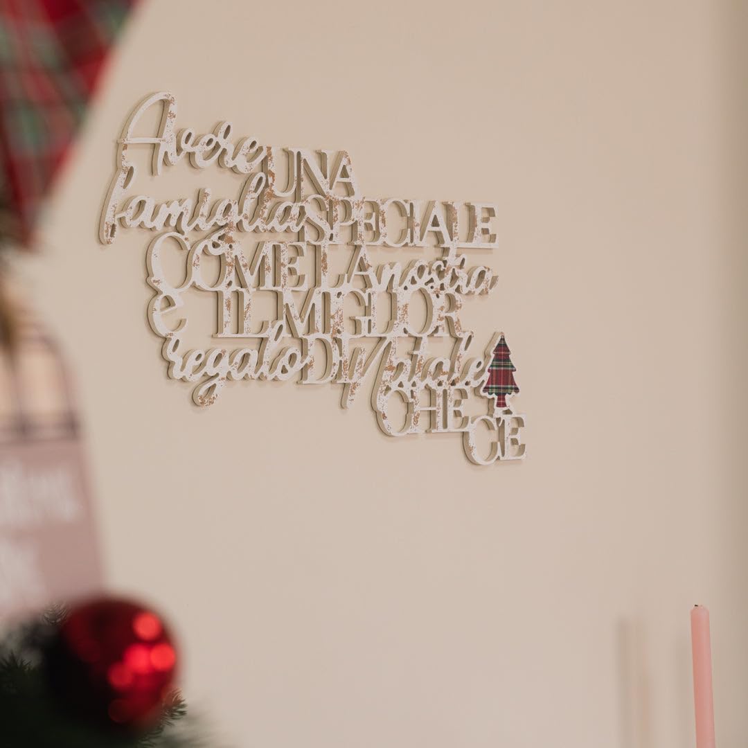 Letras de madera, el mejor regalo que hay – Decoración de pared navideña para salón, cocina, dormitorio
