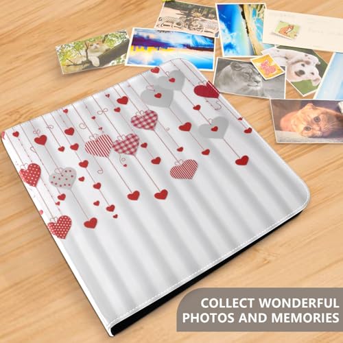 Álbum de fotos adhesivo para manualidades DIY con corazones románticos para San Valentín, encuadernador de 3 anillos, 40 páginas, 8x10 para recuerdos miniatura 5