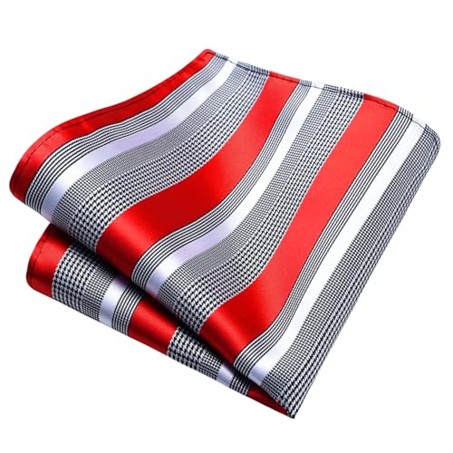 Image of GUSLESON Men's 5-pc Striped Tie Gift Set - Jacquard Necktie, Pocket Square, Cufflinks, Lapel Pin, Tie Clip - Wedding Formal Gifts